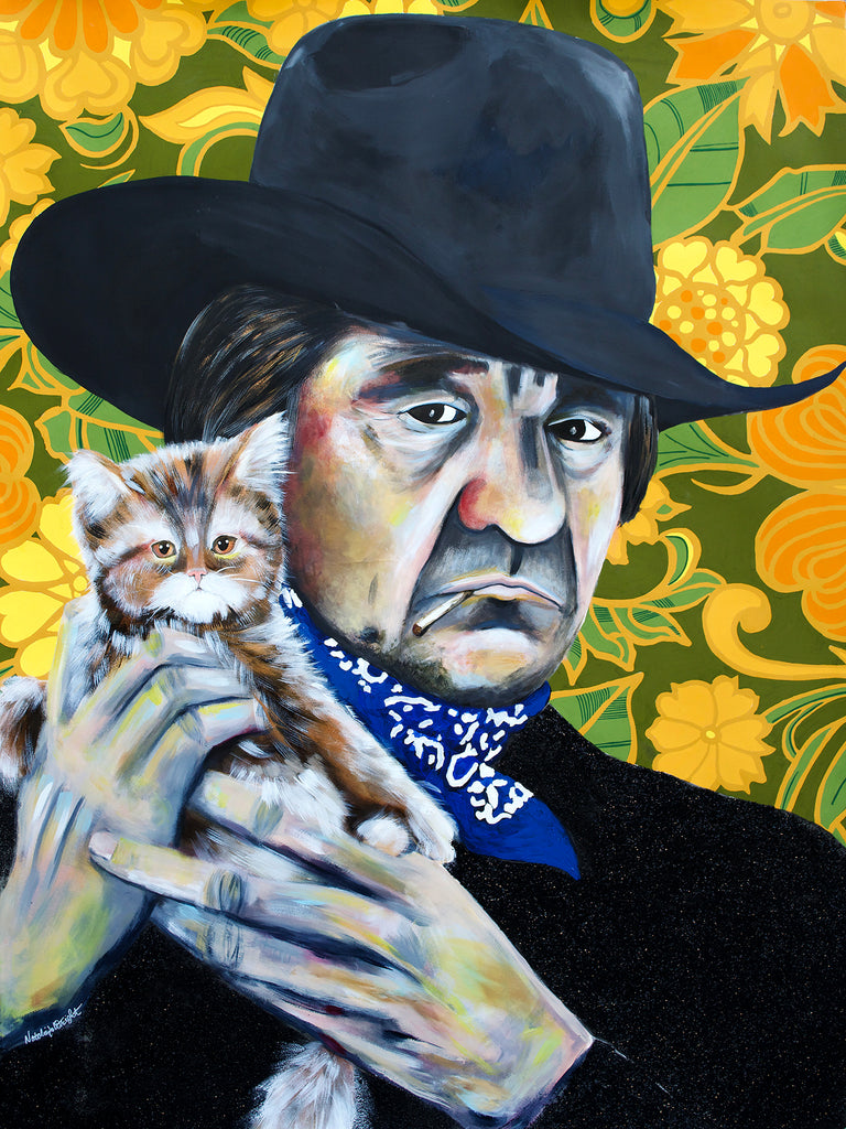 Johnny Cash with Kitten, Summer 2022- PRINT