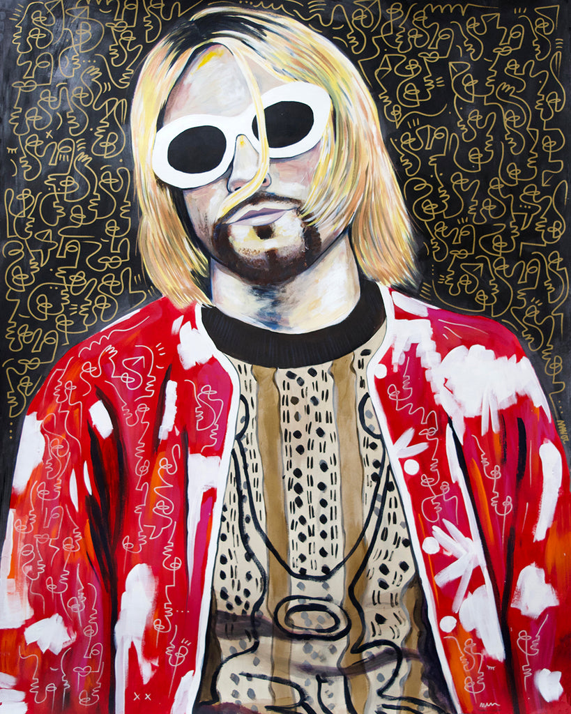 Kurt Cobain collaboration with Stefan Matioc Print