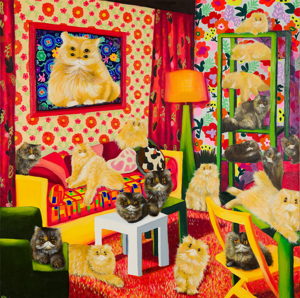 Four Eyed Cats in MidCentury Spaces #3