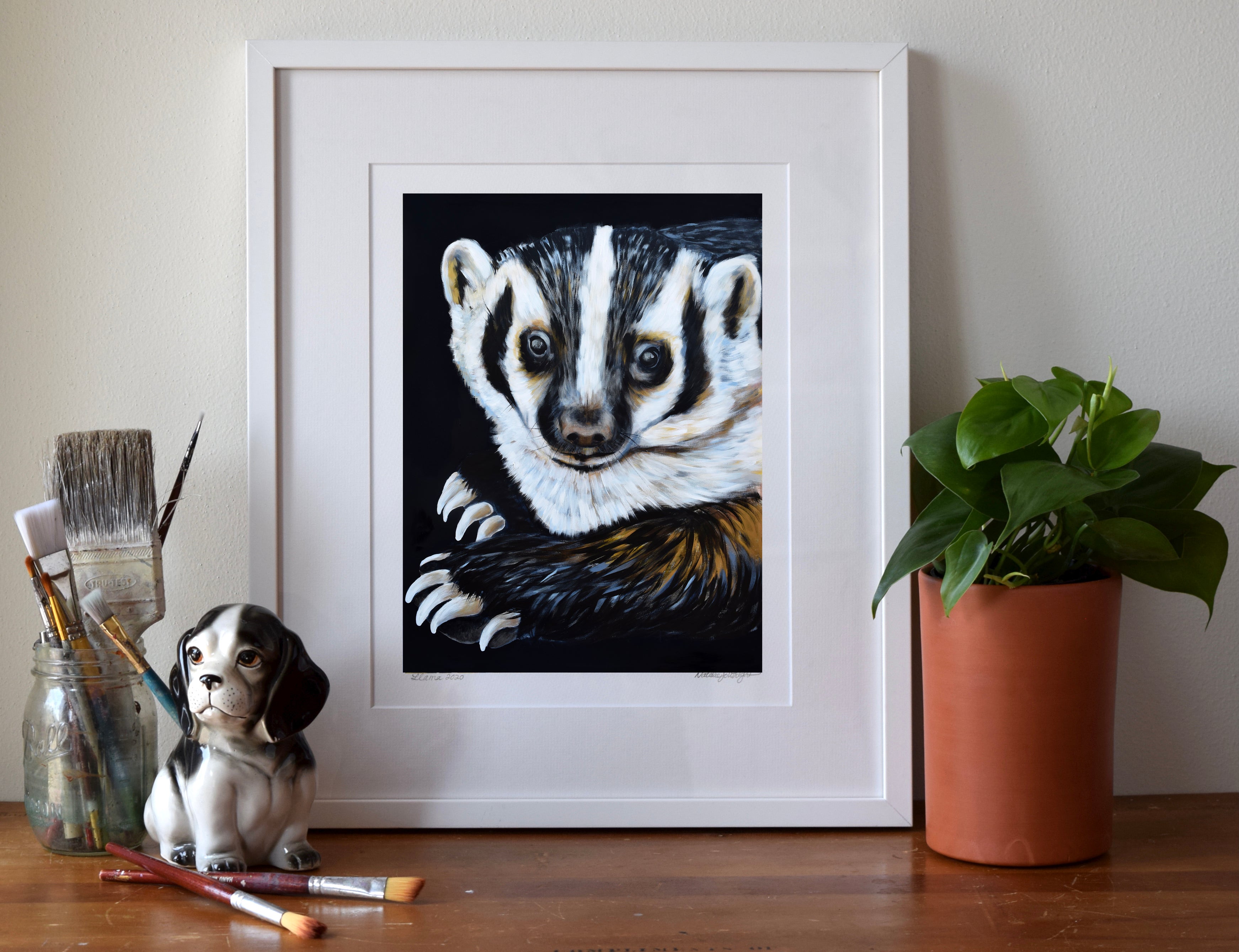 Whimsical Badger Art Print – Woodland Animal Wall Decor | Natalie 