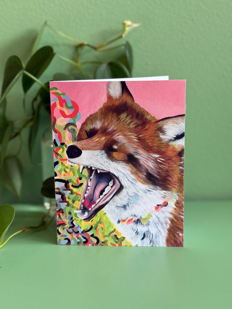Modern Art Fox Greeting Card – Contemporary Pop Art
