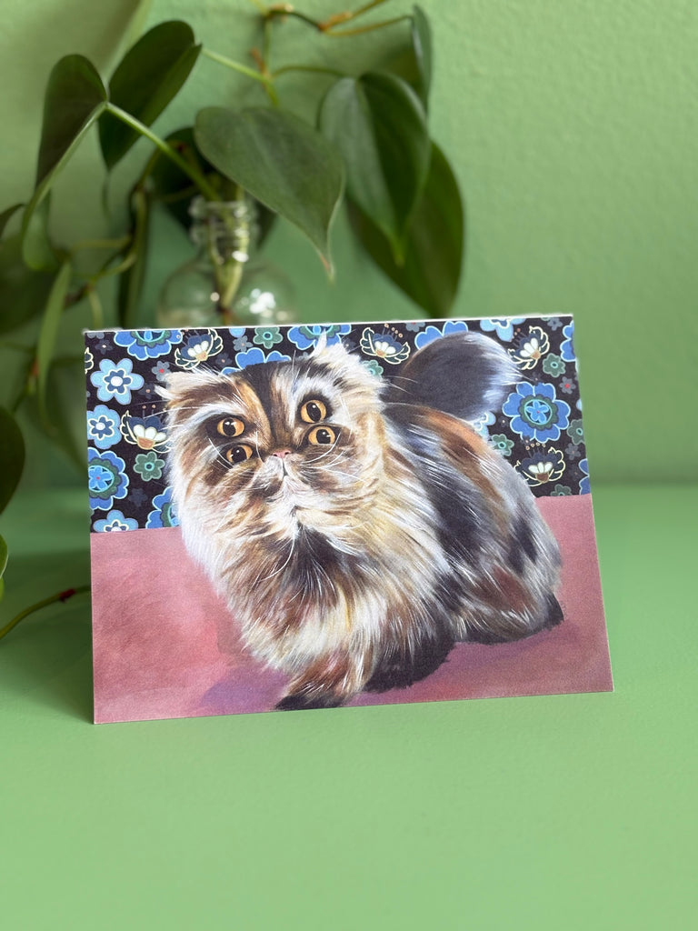 Alternative Cat Lover Gift –Pop Surrealist Art Greeting Card