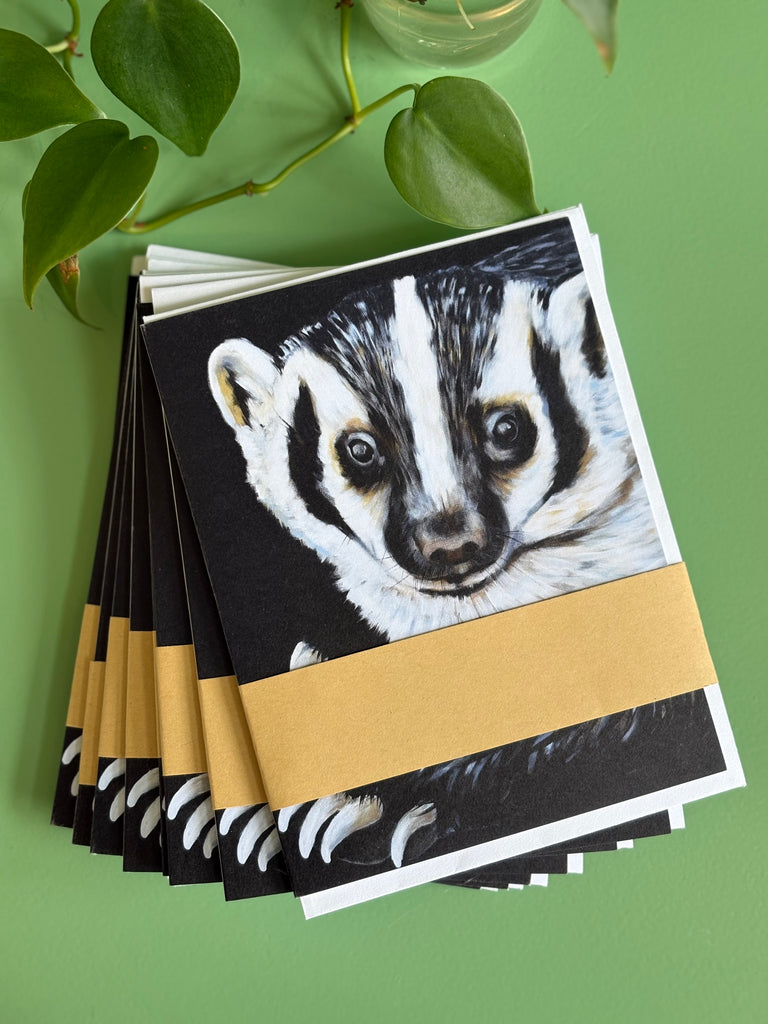 Whimsical Cat Greeting Card - Cat Lovers Art