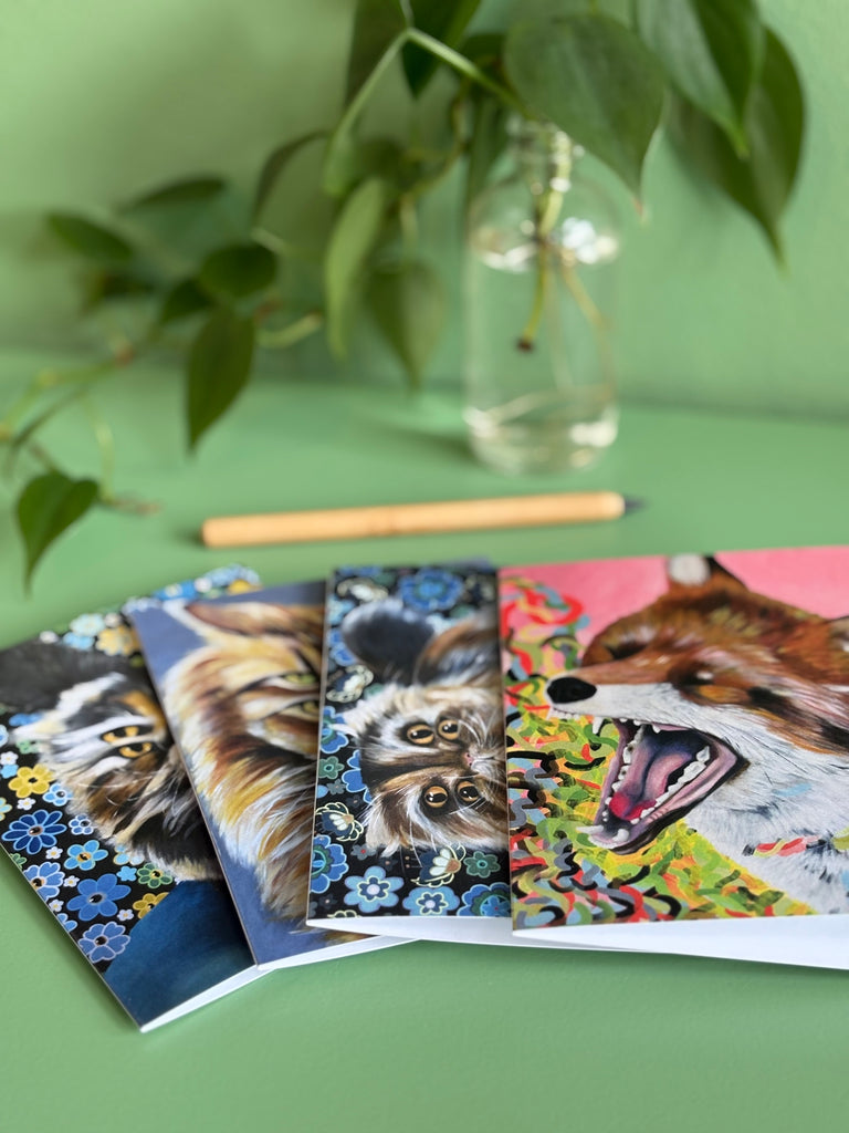 Whimsical Badger Greeting Card - Woodland Animals Art Card