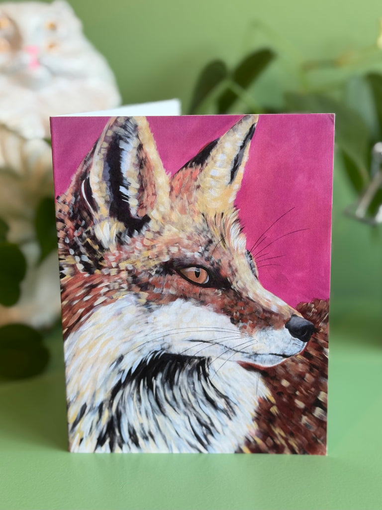 Whimsical Fox Greeting Card - Woodland Animals Art Card