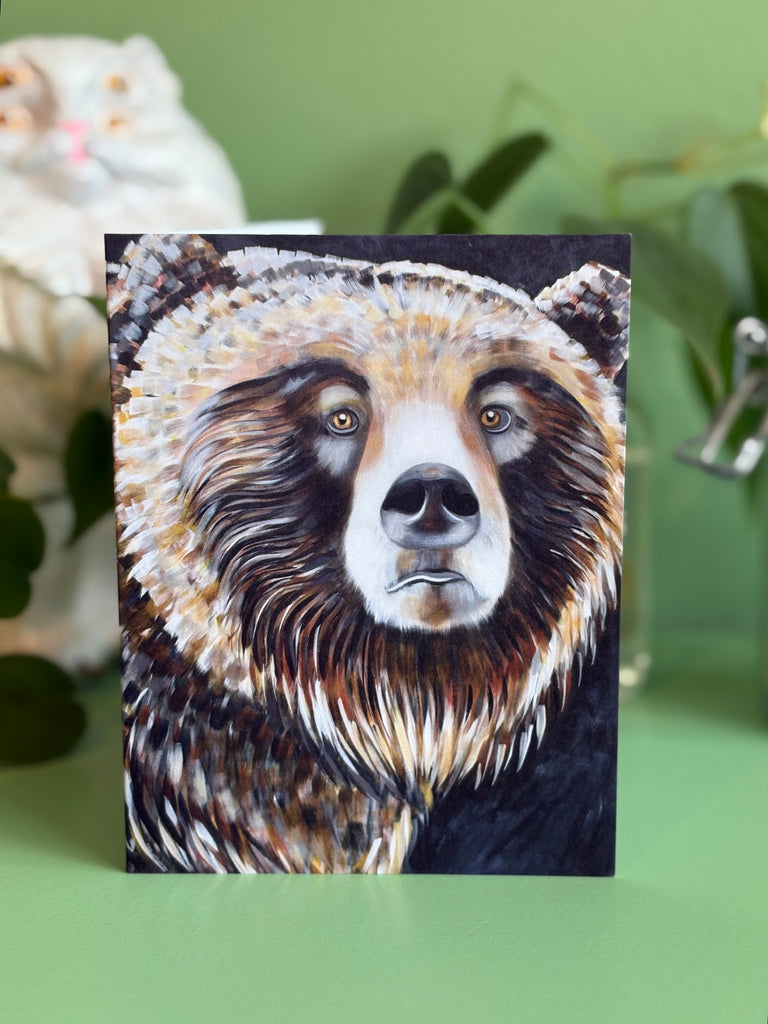 Whimsical Bear Greeting Card - Woodland Animals Art Card