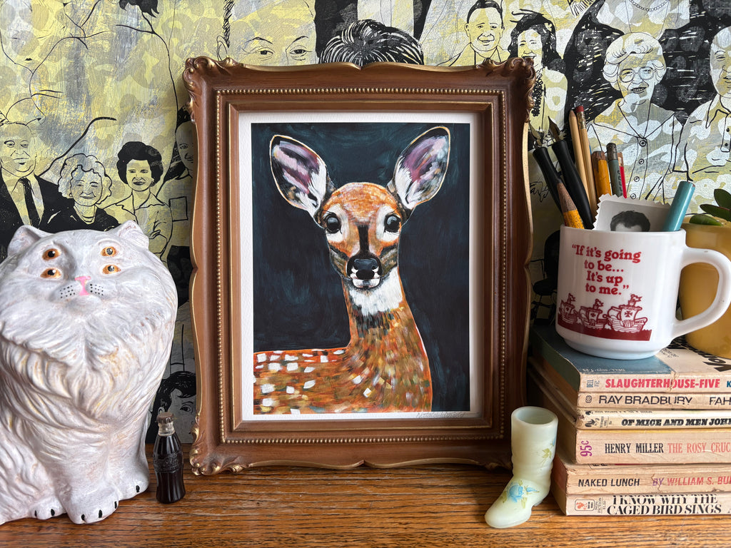 Modern Deer Art Print – Woodland Animal Wall Decor