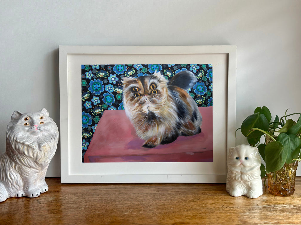 Four-Eyed Cat Print – Contemporary Pop Art Wall Art