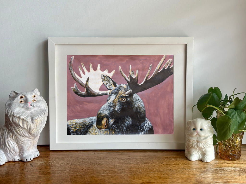 Modern Moose Art Print – Woodland Animal Wall Decor