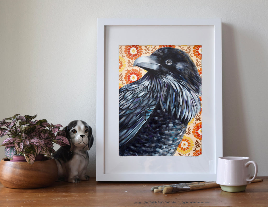 Modern Raven Art Print – Modern Bird Wall Decor