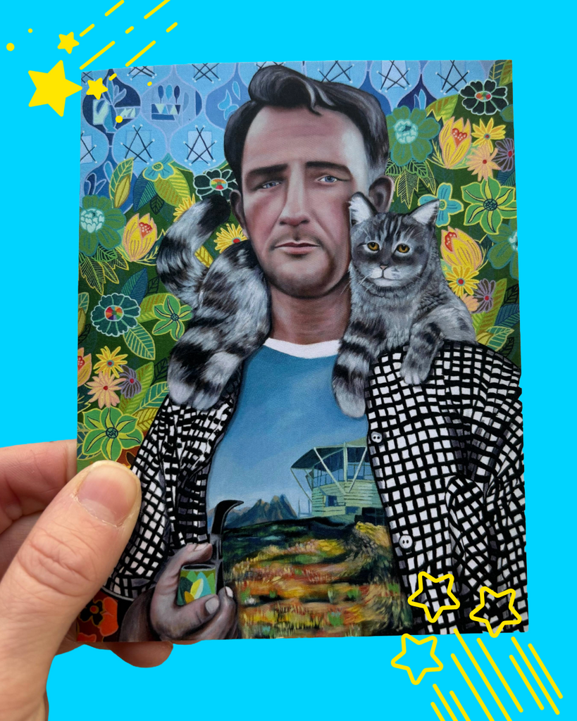 Beat Generation Literary Art Card- Blank inside for personal message