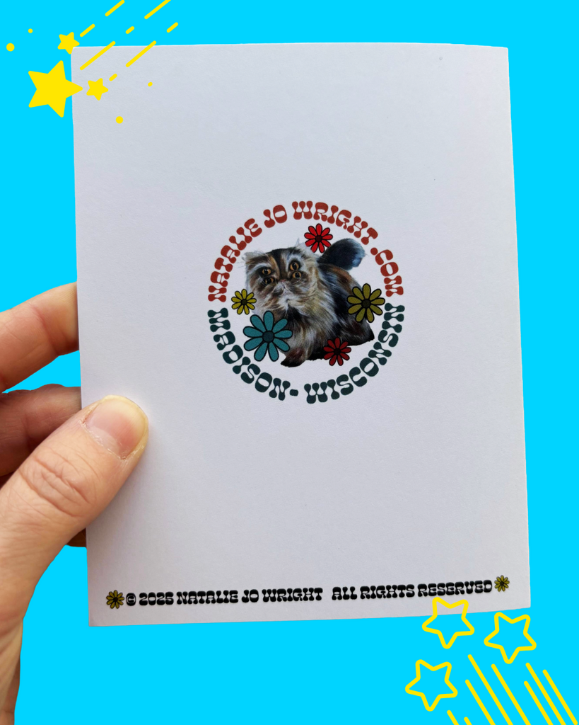 Beat Generation Literary Art Card- Blank inside for personal message