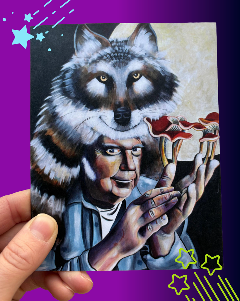 Harvest Moon Pop Surrealist Art Card- Blank inside