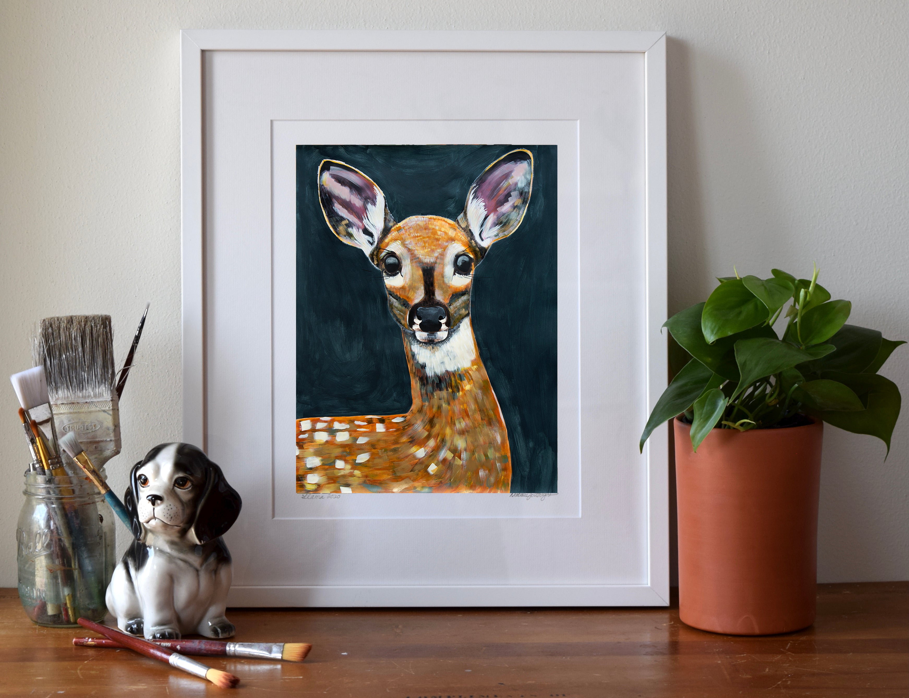 Modern Deer Art Print – Woodland Animal Wall Decor | Natalie Jo Wright