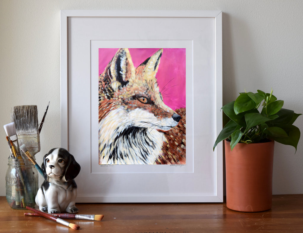 Fox on Pink Print