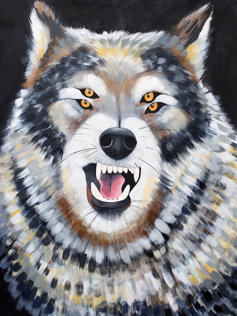 Four-Eyed Wolf Print – Pop Surrealist Home Decor | Natalie Jo Wright